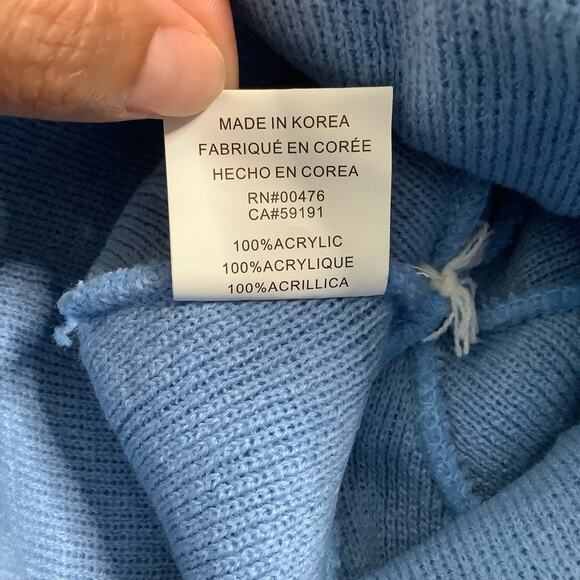 American Needle Blue Cuffed Pom Pom Beanie Hat NWT - Picture 3 of 3